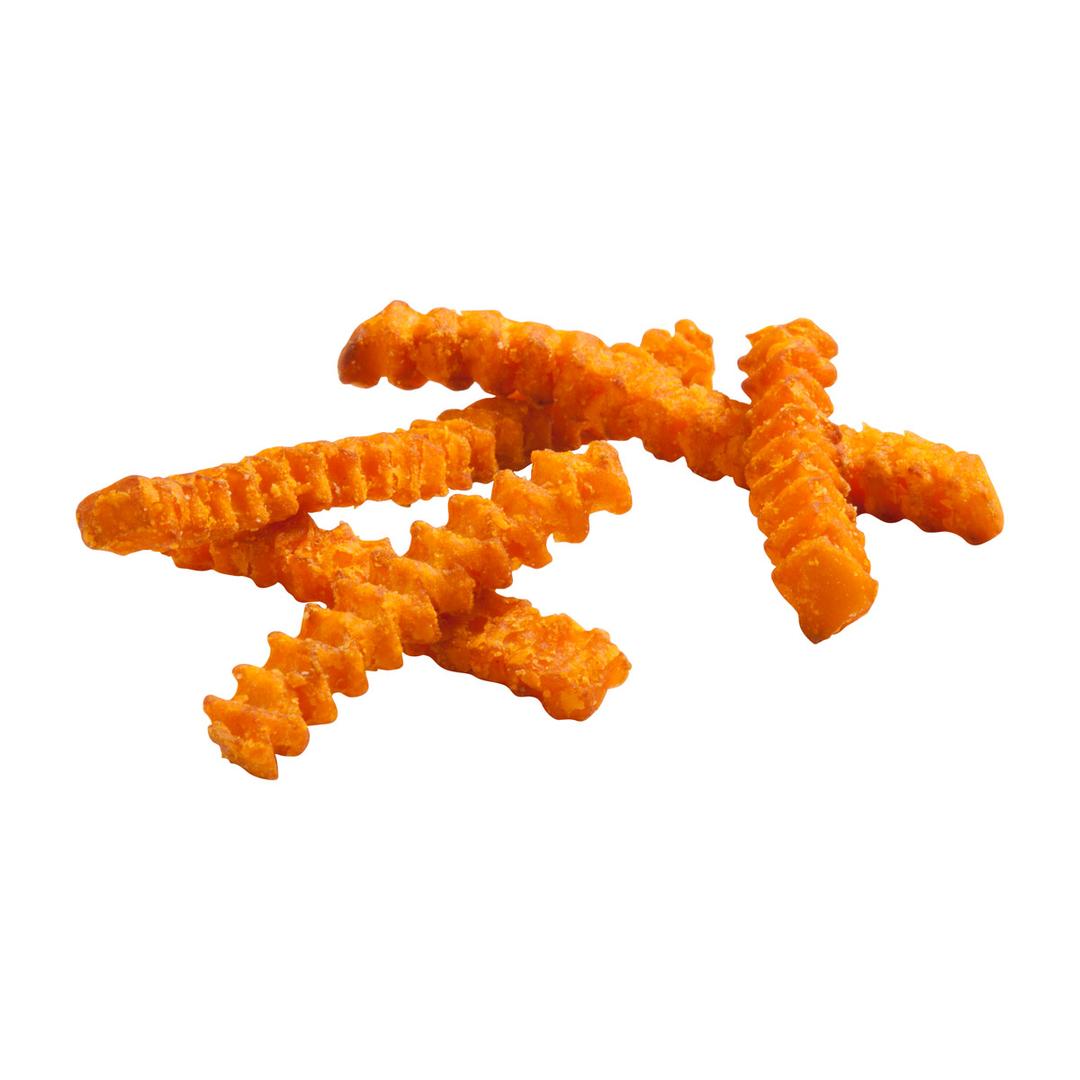 Papas a la francesa de camote corte ondulado