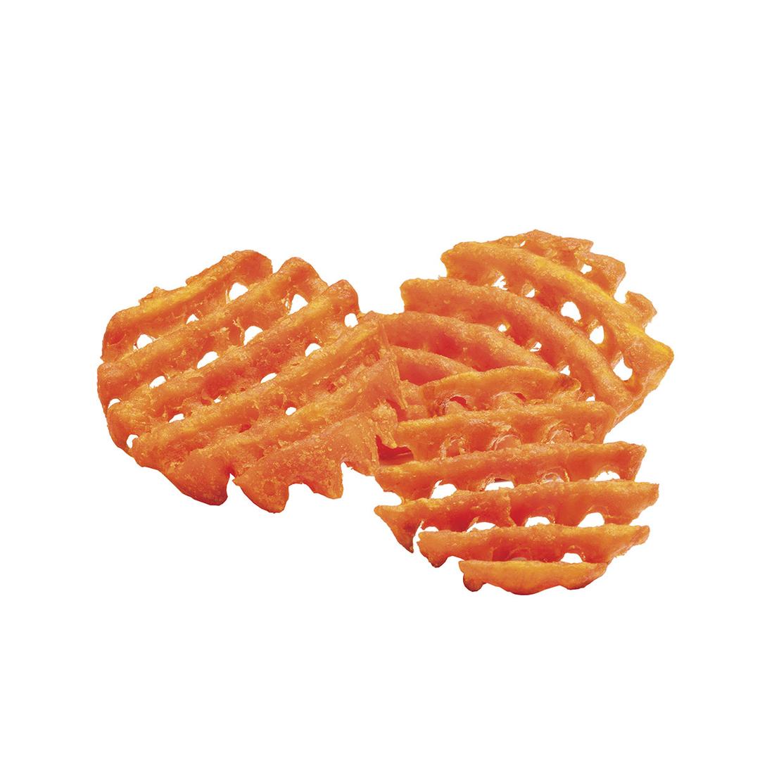 Papas a la francesa de camote corte lattice