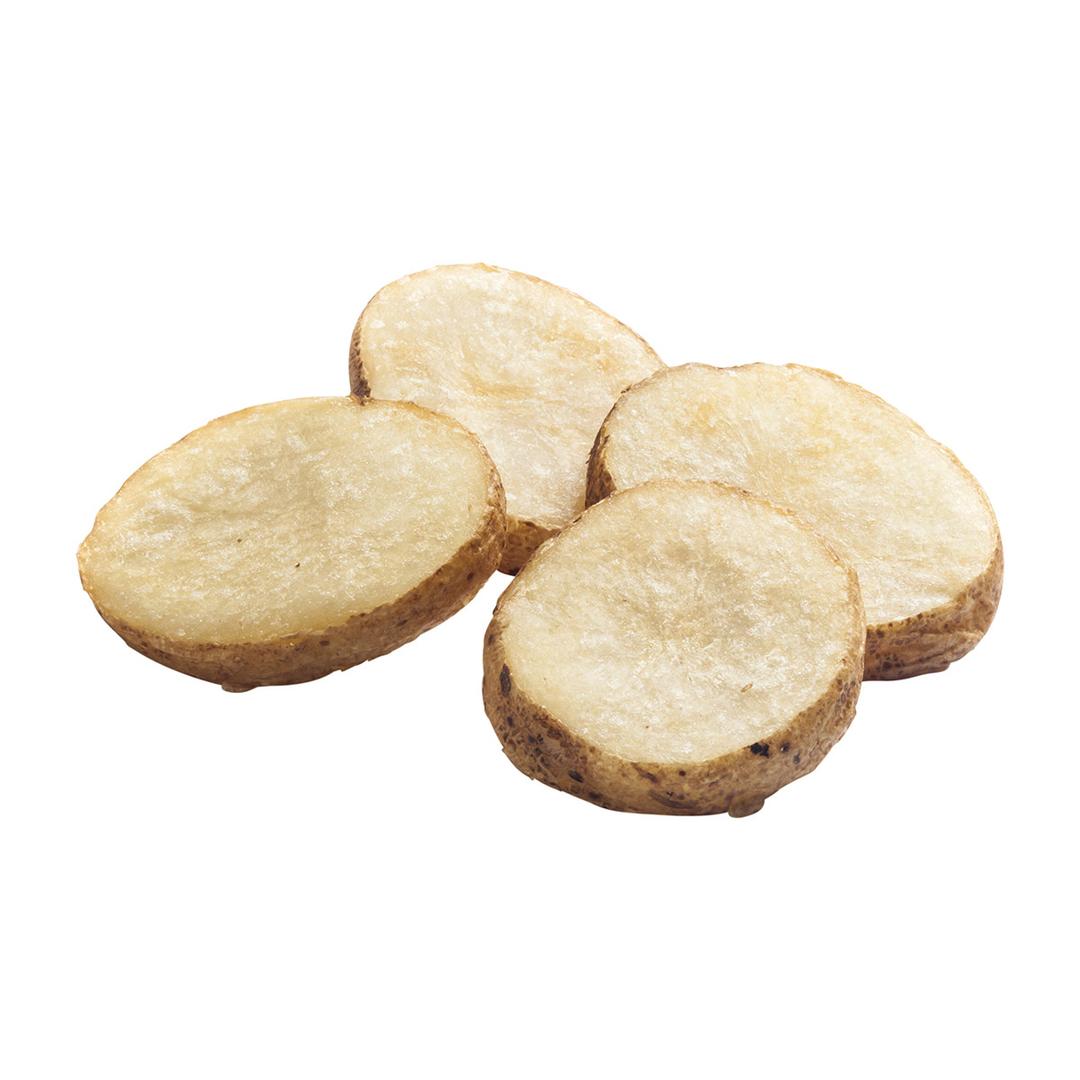 Rebanadas de papas corte redondeado, con cáscara
